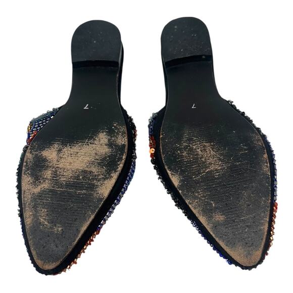 Steve Madden Lyrics Beaded Sequin Slip-On Mules Flats Size 7 Multicolor - Picture 8 of 10